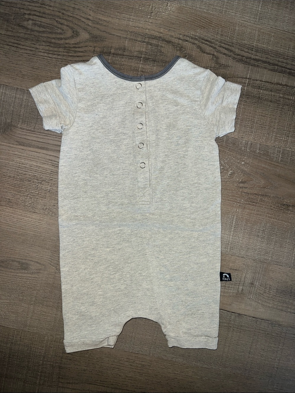 Rags Neutral Heather Gray Baby Romper